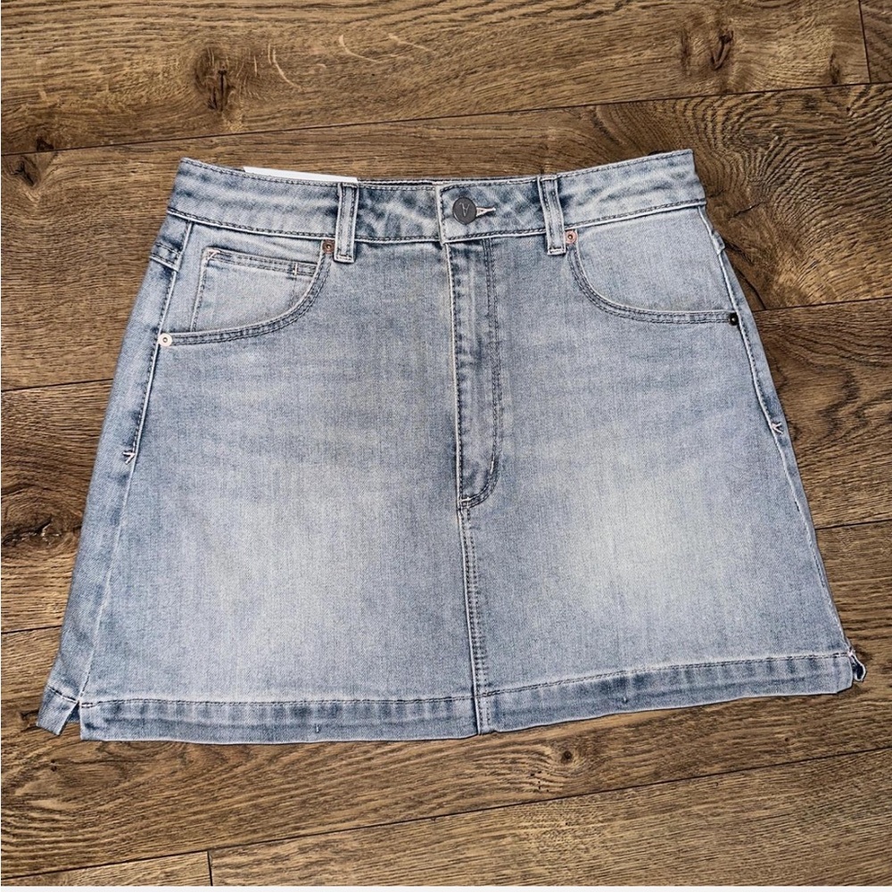 High rise mini skirt - mid blue